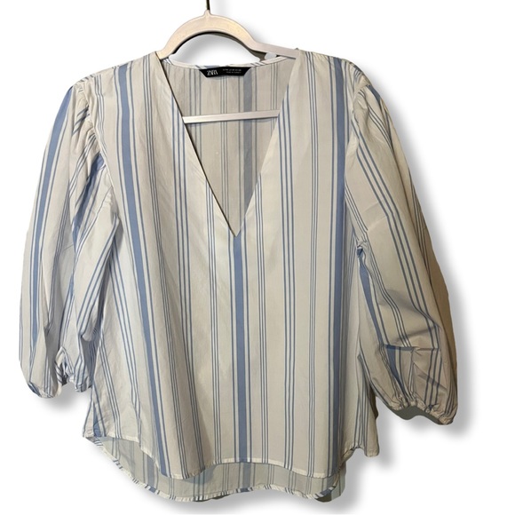 Zara blue and white striped shirt - Picture 4 of 5